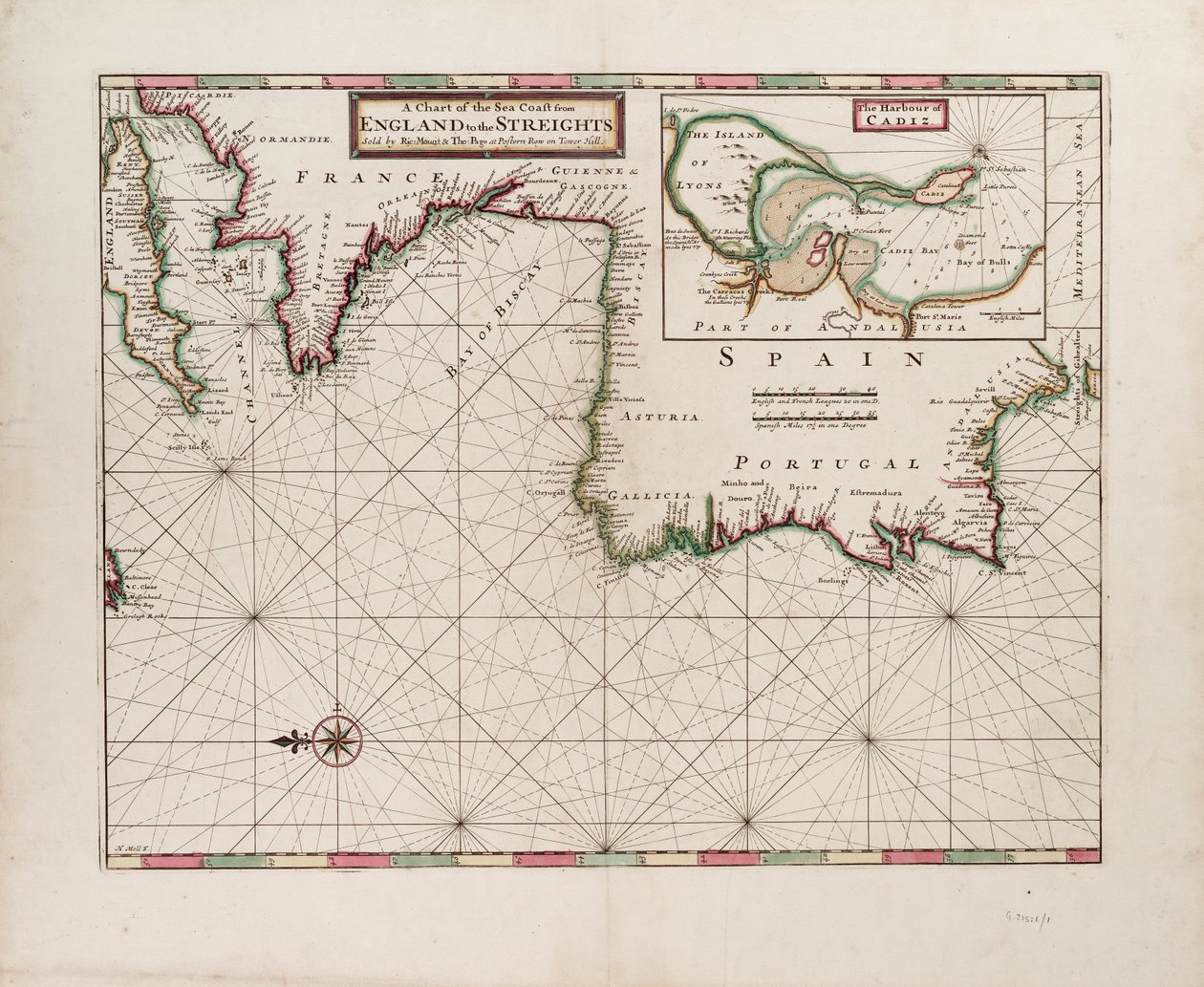 Carte de la côte maritime de l