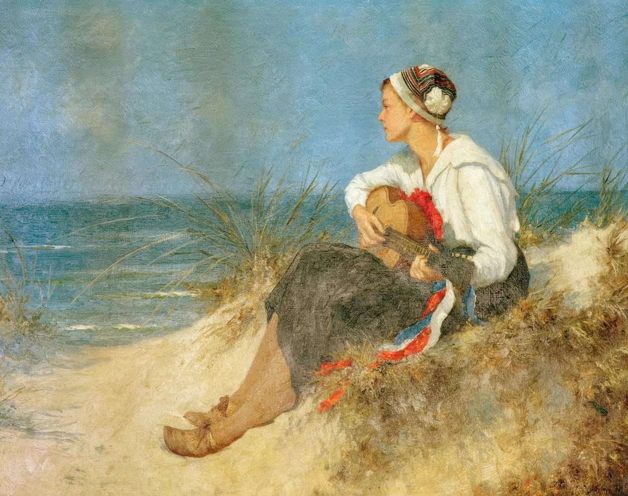 Moment de réflexion sur la plage - Hermann Seeger