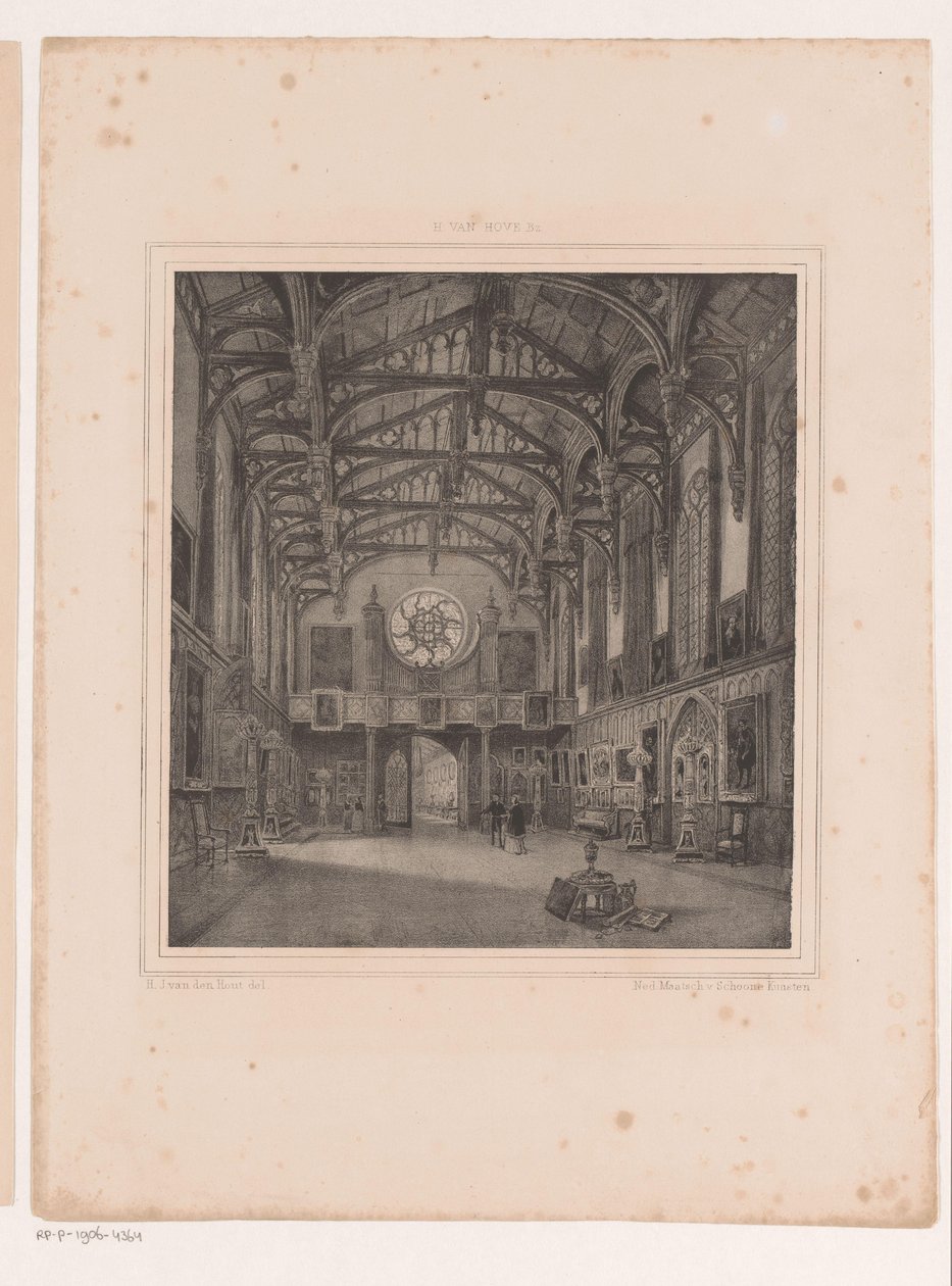 Intérieur de la salle gothique du Palais Kneuterdijk - Hermanus Johannes van den Hout
