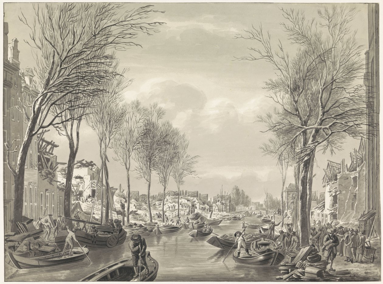 Travaux de réparation sur le Steenschuur après la catastrophe, 1807 - Hermanus Numan (possibly)
