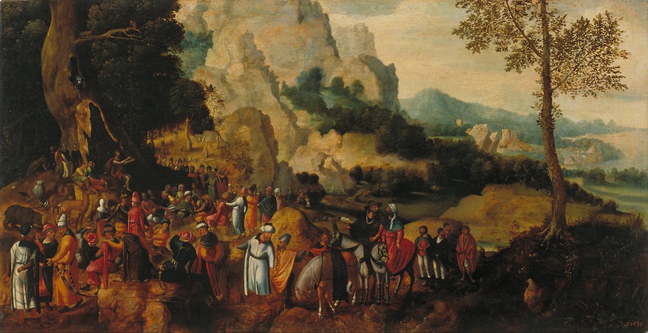 Paysage avec Saint Jean Baptiste prêchant - Herri met de Bles