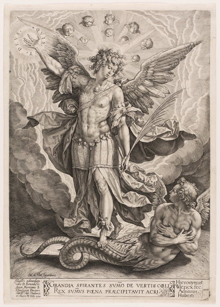 Saint Michel triomphant du dragon - Hieronymous Wierix