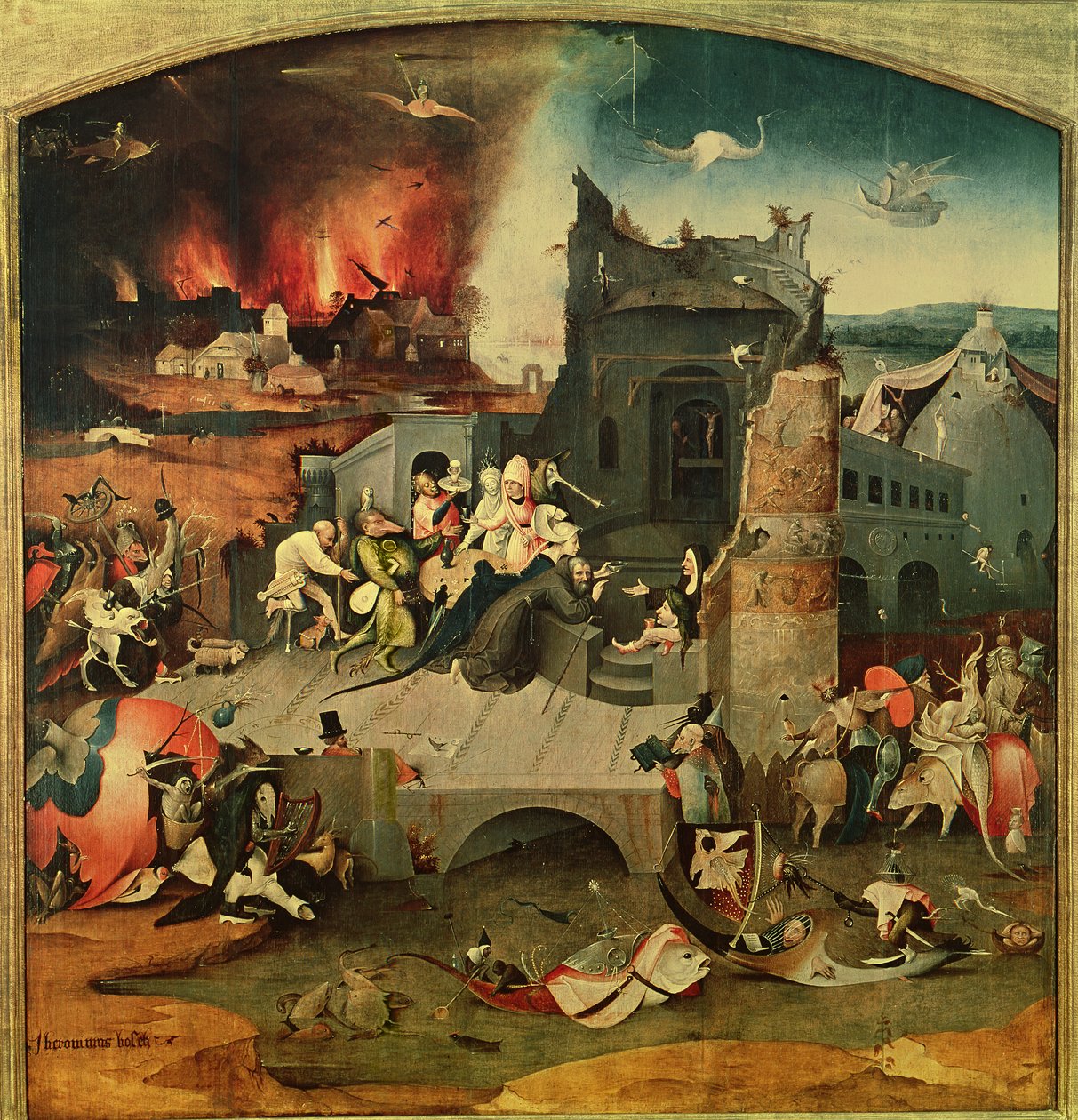 Panneau central du triptyque de la Tentation de Saint Antoine - Hieronymus Bosch