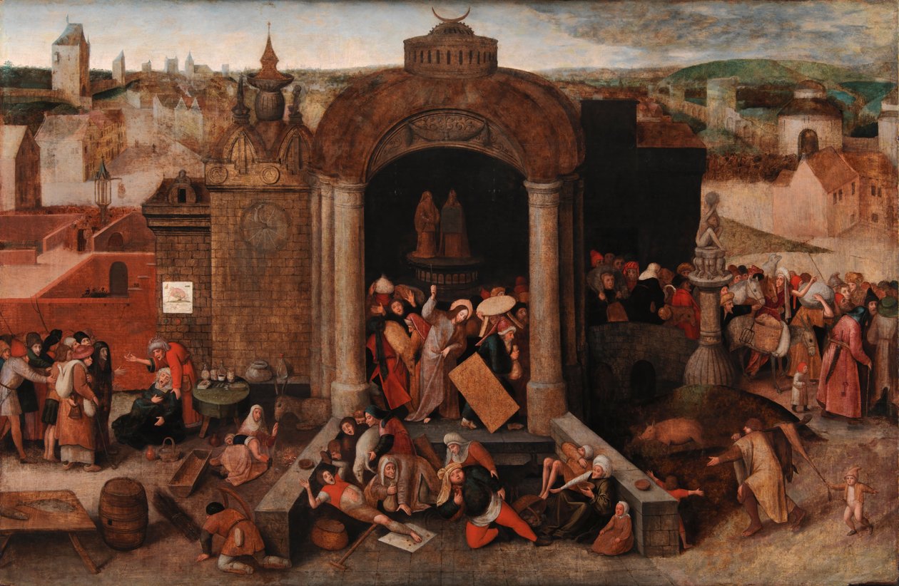 Le Christ chassant les marchands du temple - Hieronymus Bosch