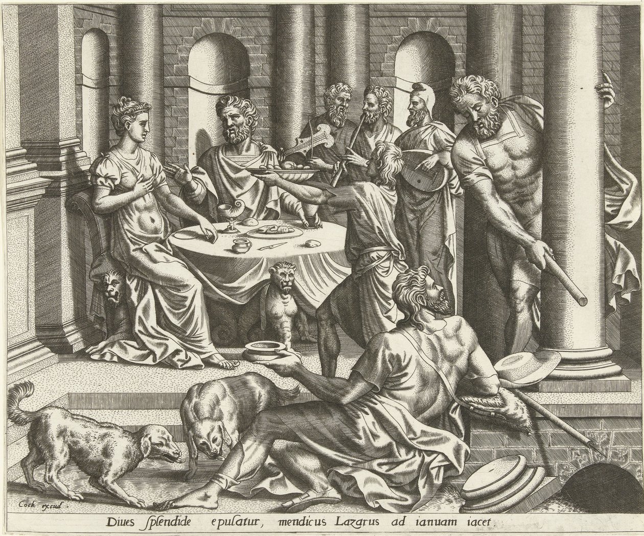 Le riche et le pauvre Lazare - Hieronymus Cock