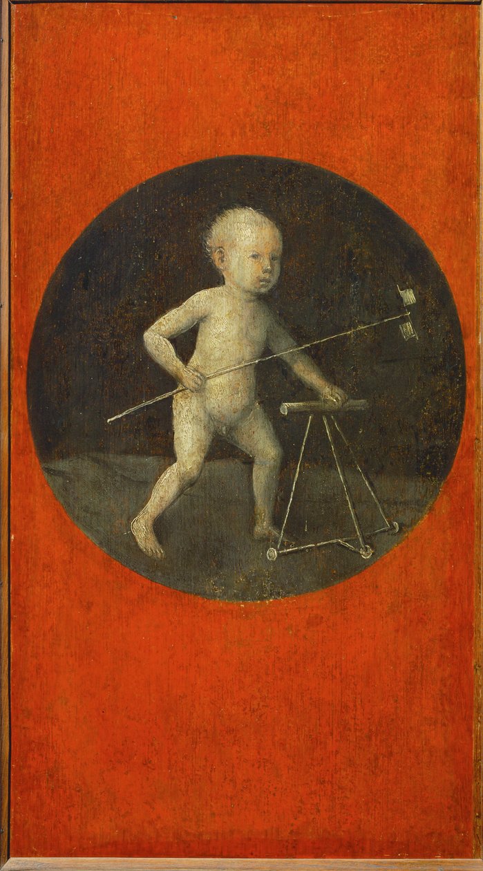 Petit enfant au moulin à vent, tondo, vers 1490 (huile sur bois) - Hieronymus Bosch