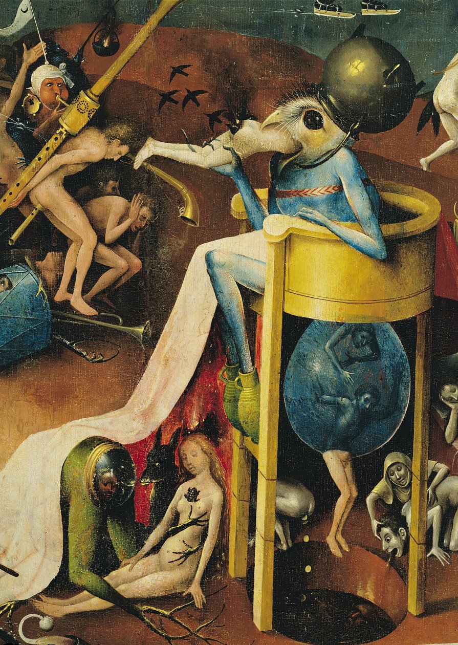 Le Jardin des délices : Enfer, aile droite du triptyque, détail de l