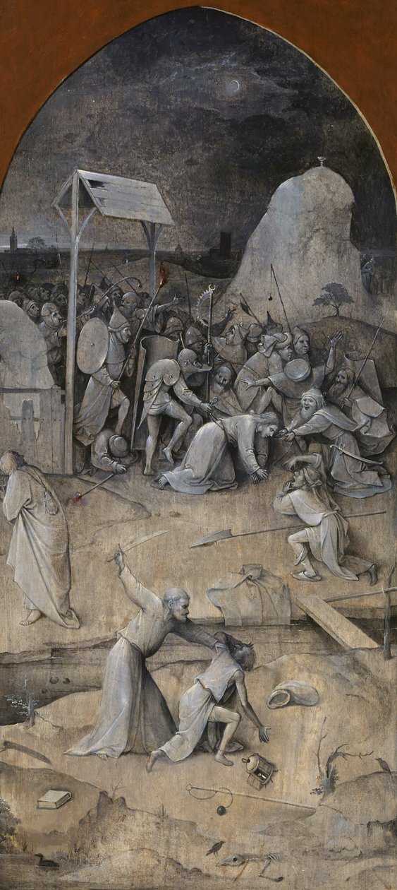 La Tentation de Saint Antoine. Triptyque, verso : La Capture du Christ - Hieronymus Bosch