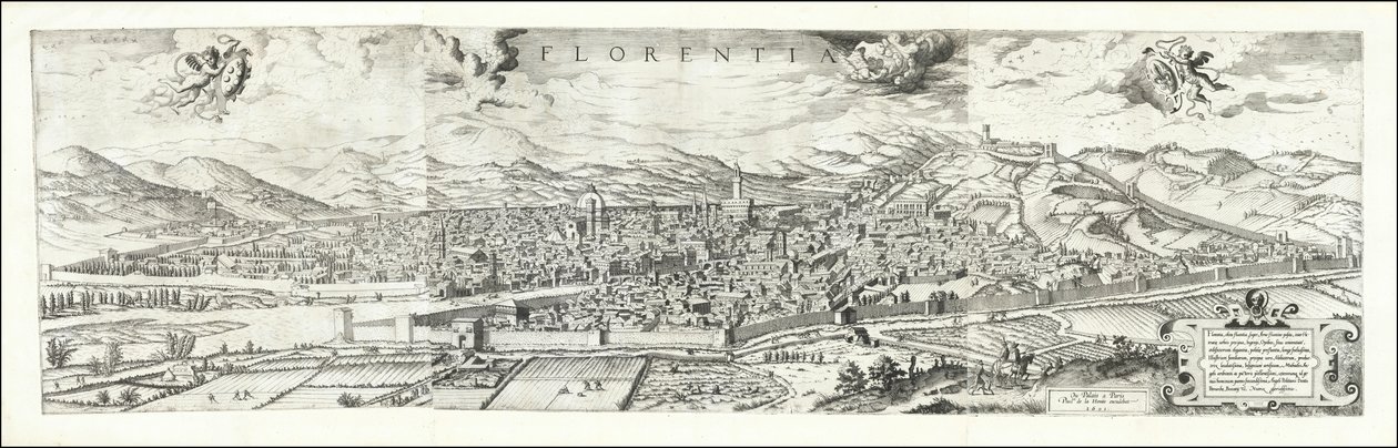 1557 vue de Florence par Hieronymus Cock, publiée en 1601 par Paul van der Houve - Hieronymus Cock