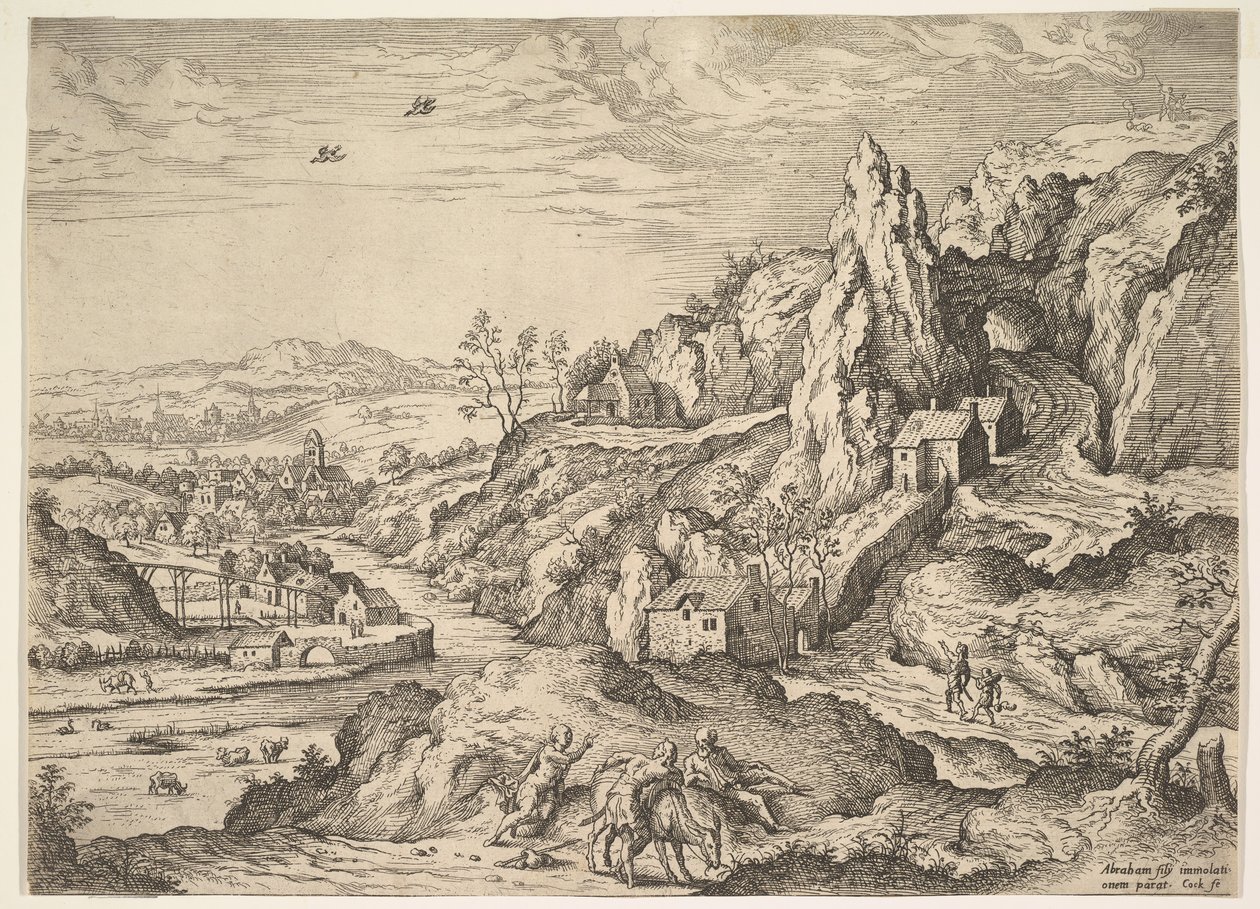 Abraham et Isaac en route pour le sacrifice, 1558 - Hieronymus Cock