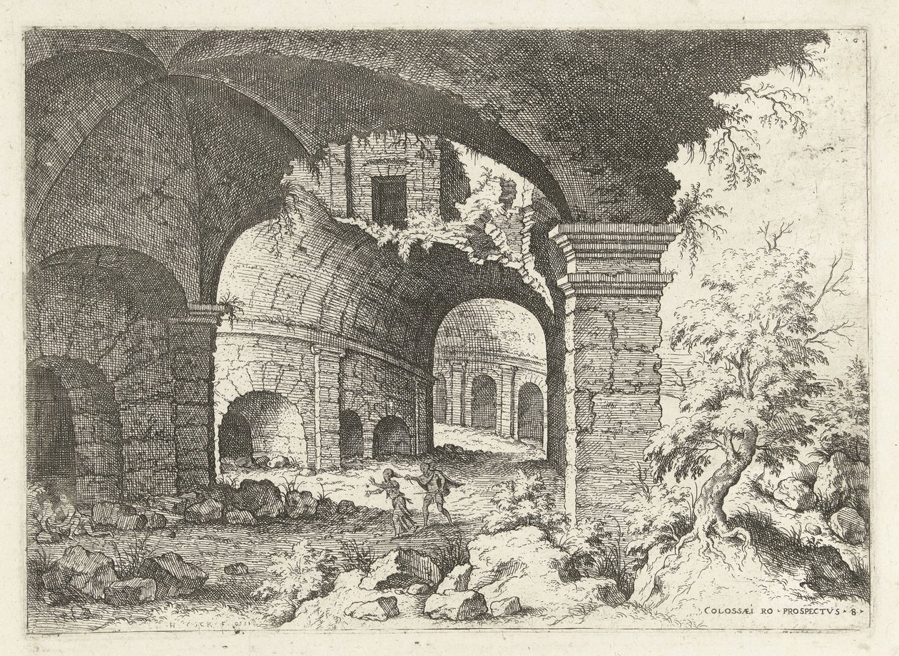 Huitième vue du Colisée à Rome - Hieronymus Cock
