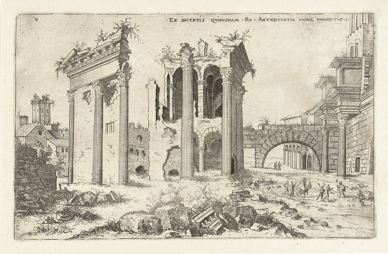Vue du Forum de Nerva (Ruines romaines) - Hieronymus Cock
