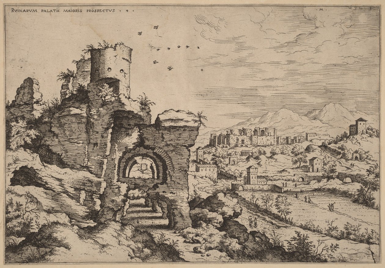 Ruines du Palatin, vue en direction des thermes de Caracalla - Hieronymus Cock