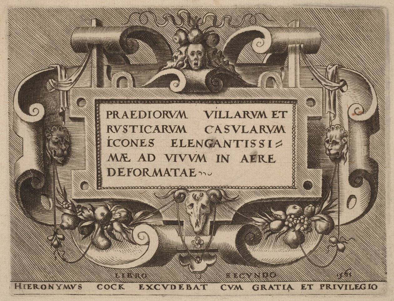 Page de titre de « Praediorum Villarum » - Hieronymus Cock