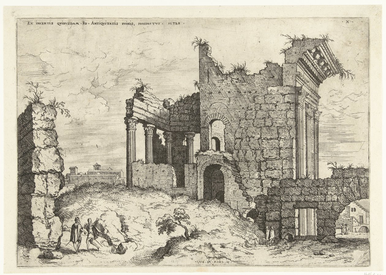 Deuxième vue du Forum Nerva (Ruines antiques romaines) - Hieronymus Cock