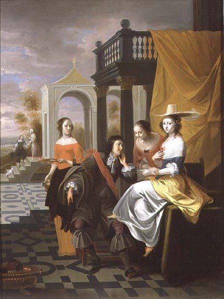 Un gentilhomme faisant la cour, 1661 - Hieronymus Janssens