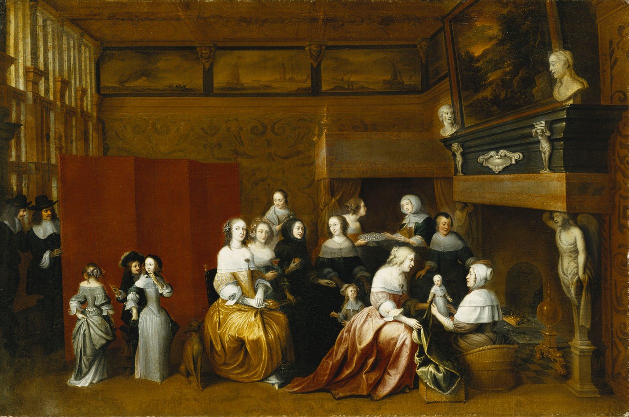 Dames célébrant la naissance d