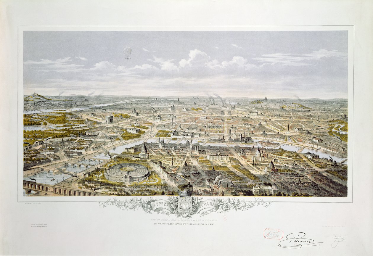 Vue de Paris depuis le Bois de Boulogne, pendant l
