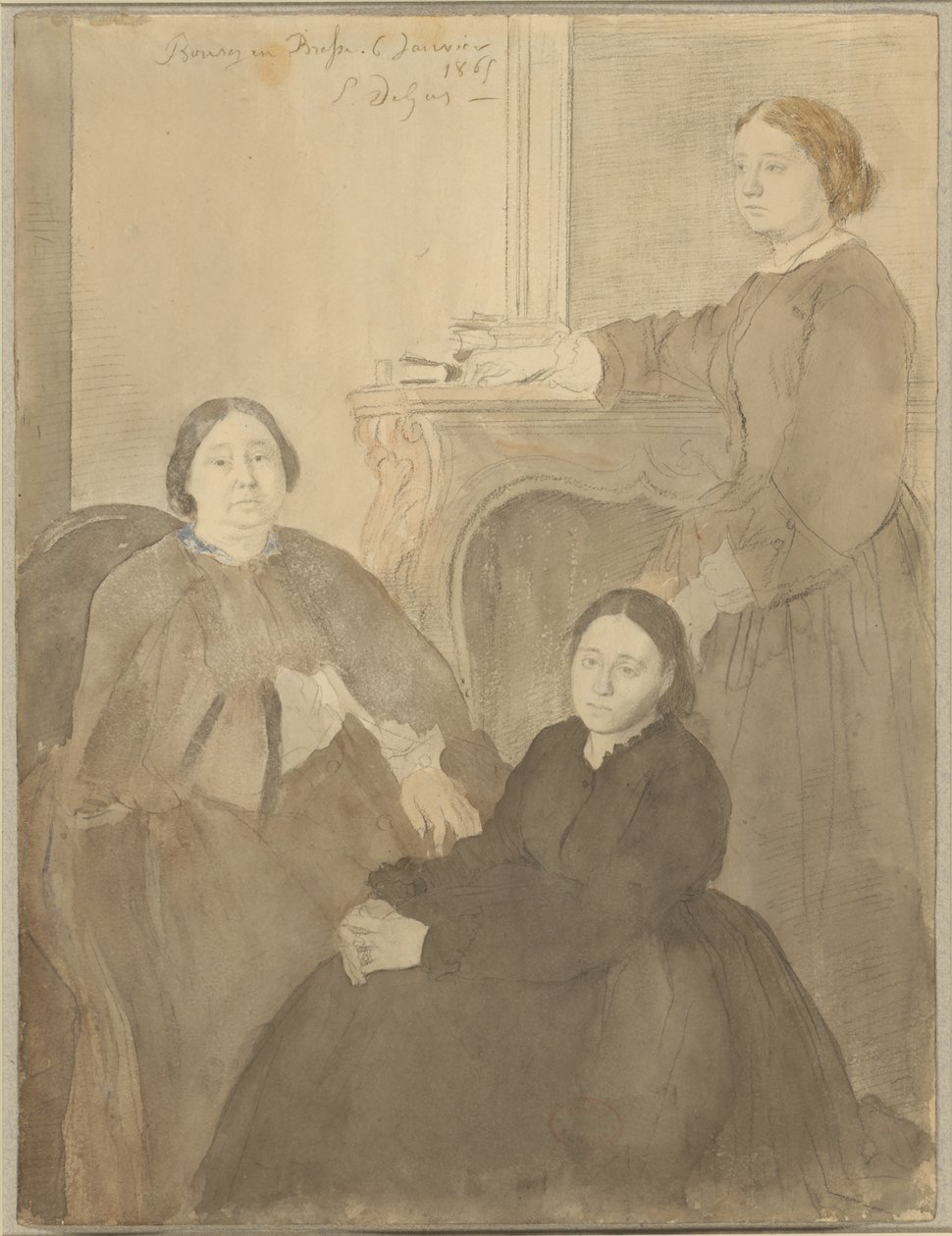 Mme Michel Musson et ses filles Estelle et Désirée - Hilaire Germain Edgar Degas