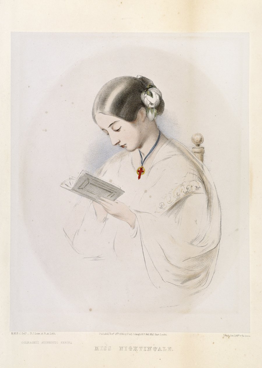 Florence Nightingale, gravée par R.J. Lane, publiée en 1854 - Hilary Bonham-Carter