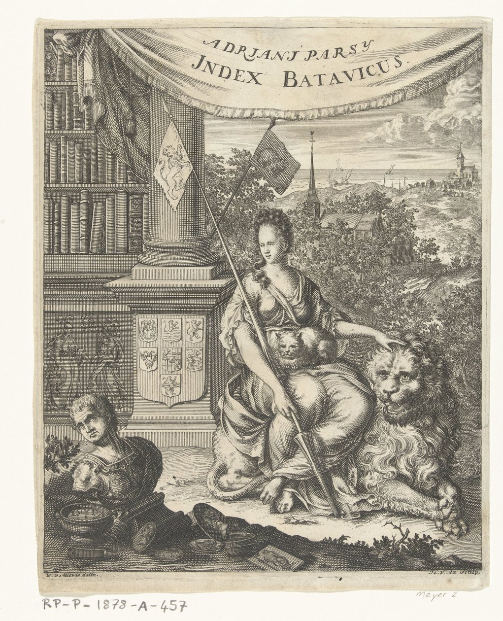 Page de titre pour Index Batavicus, ou Liste des écrivains bataves et hollandais - Hillebrand van der Aa