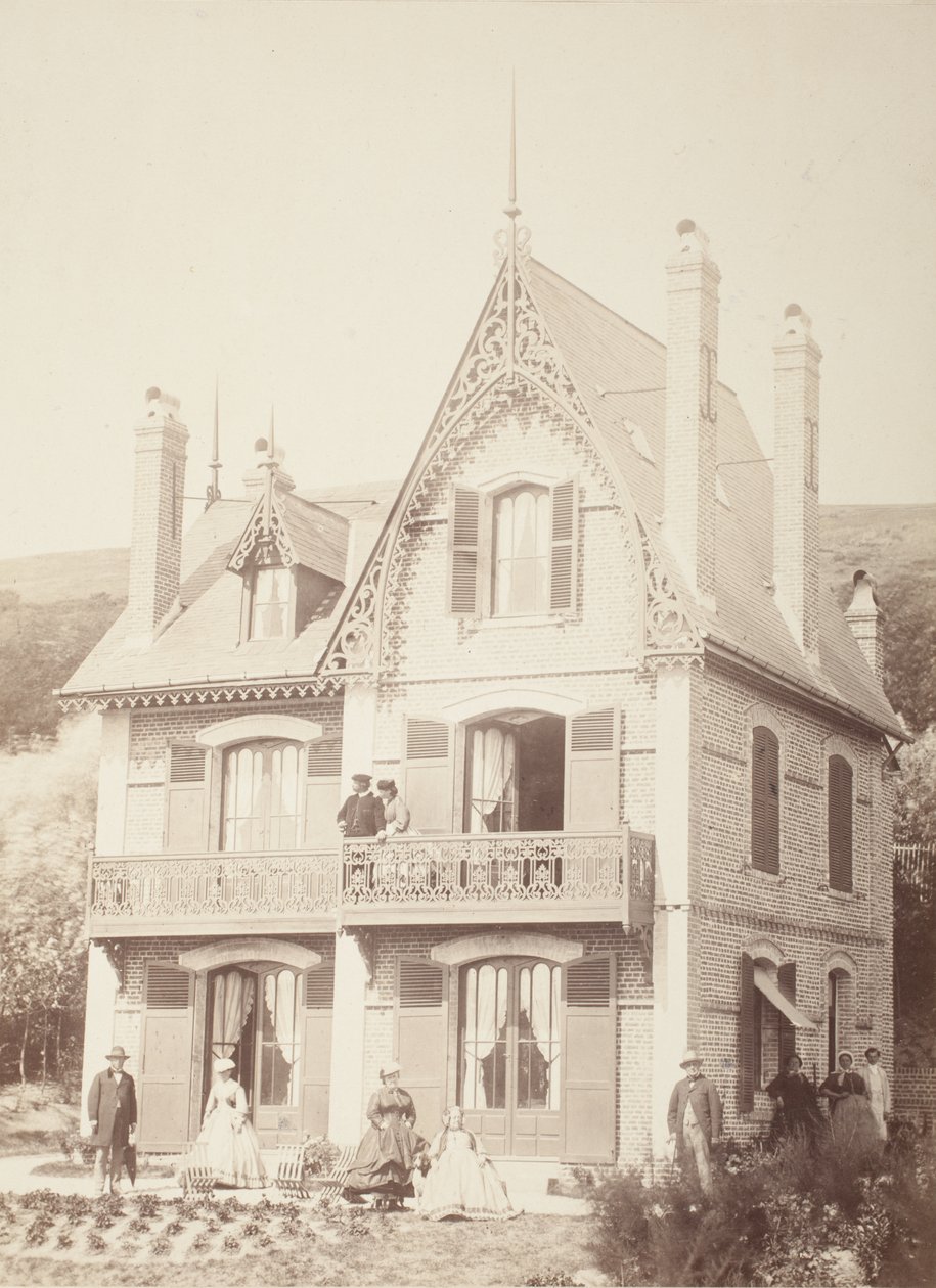 Sans titre (Portrait de famille - personnes avec maison) - Hippolyte Bayard
