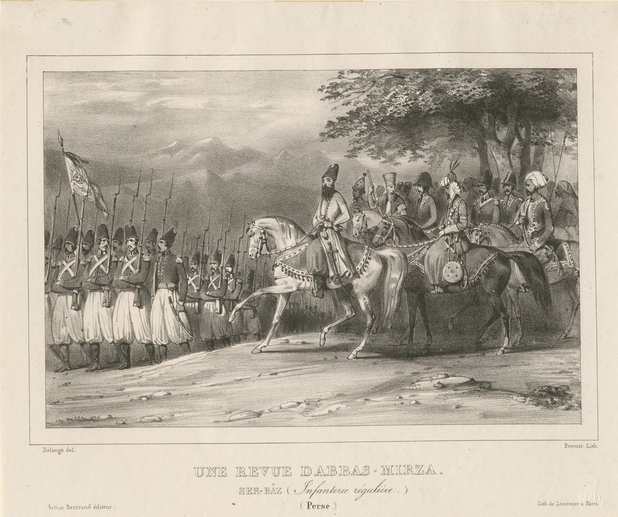 Prince, Maréchal Abbas Mirza 1789-1833 inspecte le régiment d