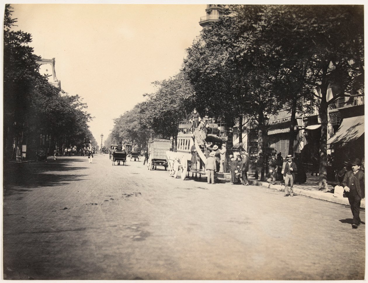 Omnibus sur un boulevard à Paris, vers 1890 - Hippolyte Blancard