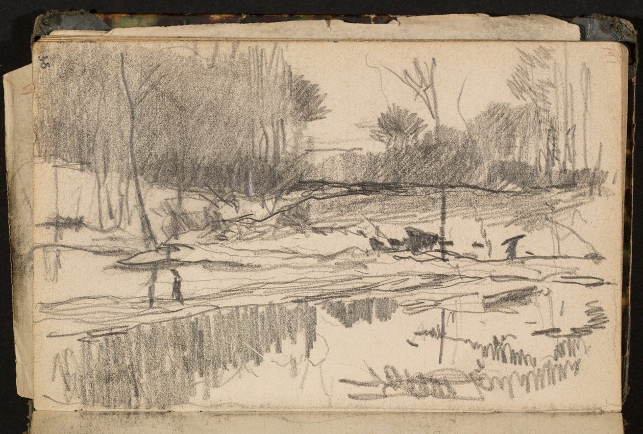 Paysage avec étang (page d
