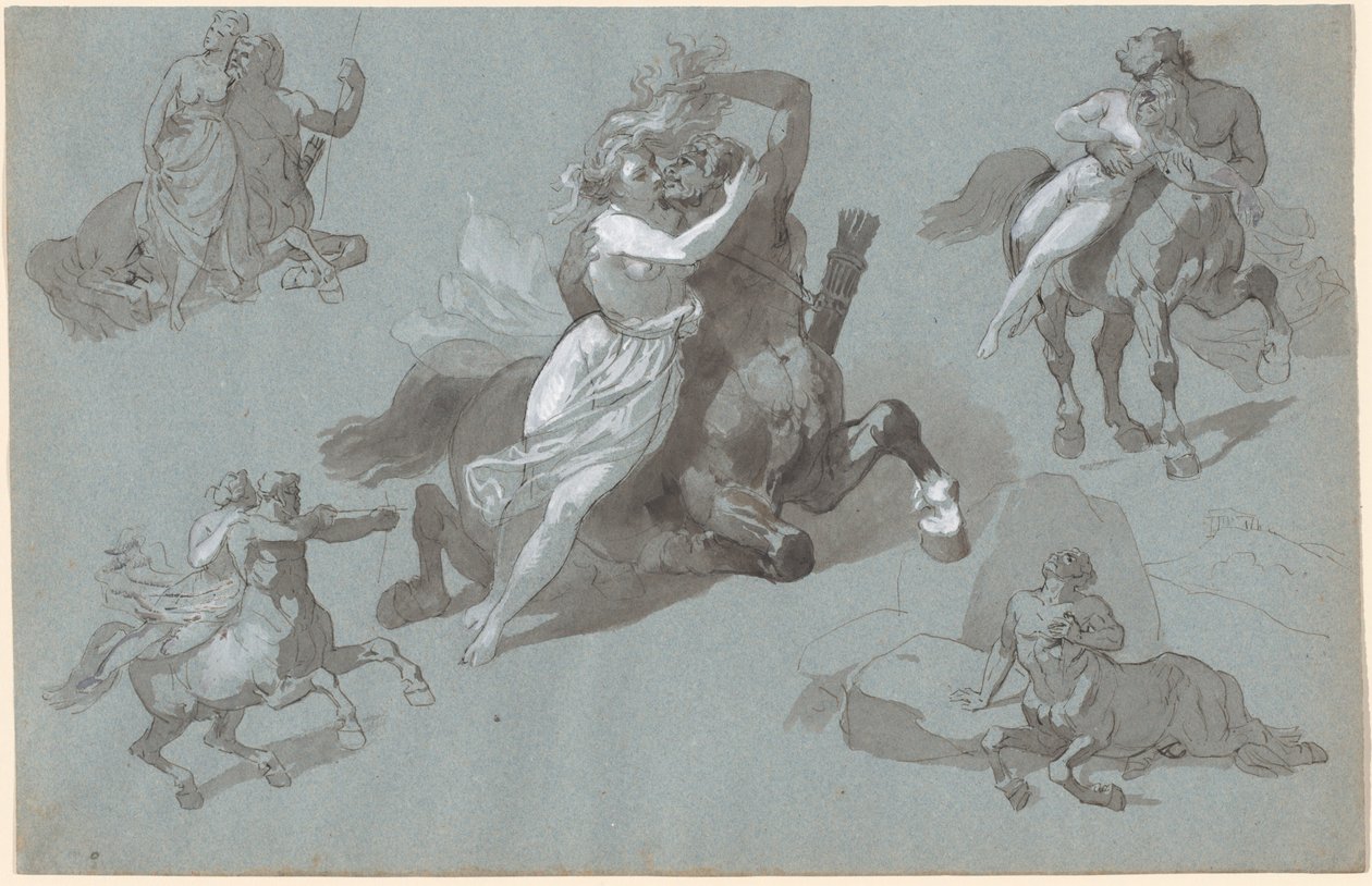 Nessus et Déjanire en quatre poses, et le Nessus mourant - Hippolyte Lalaisse