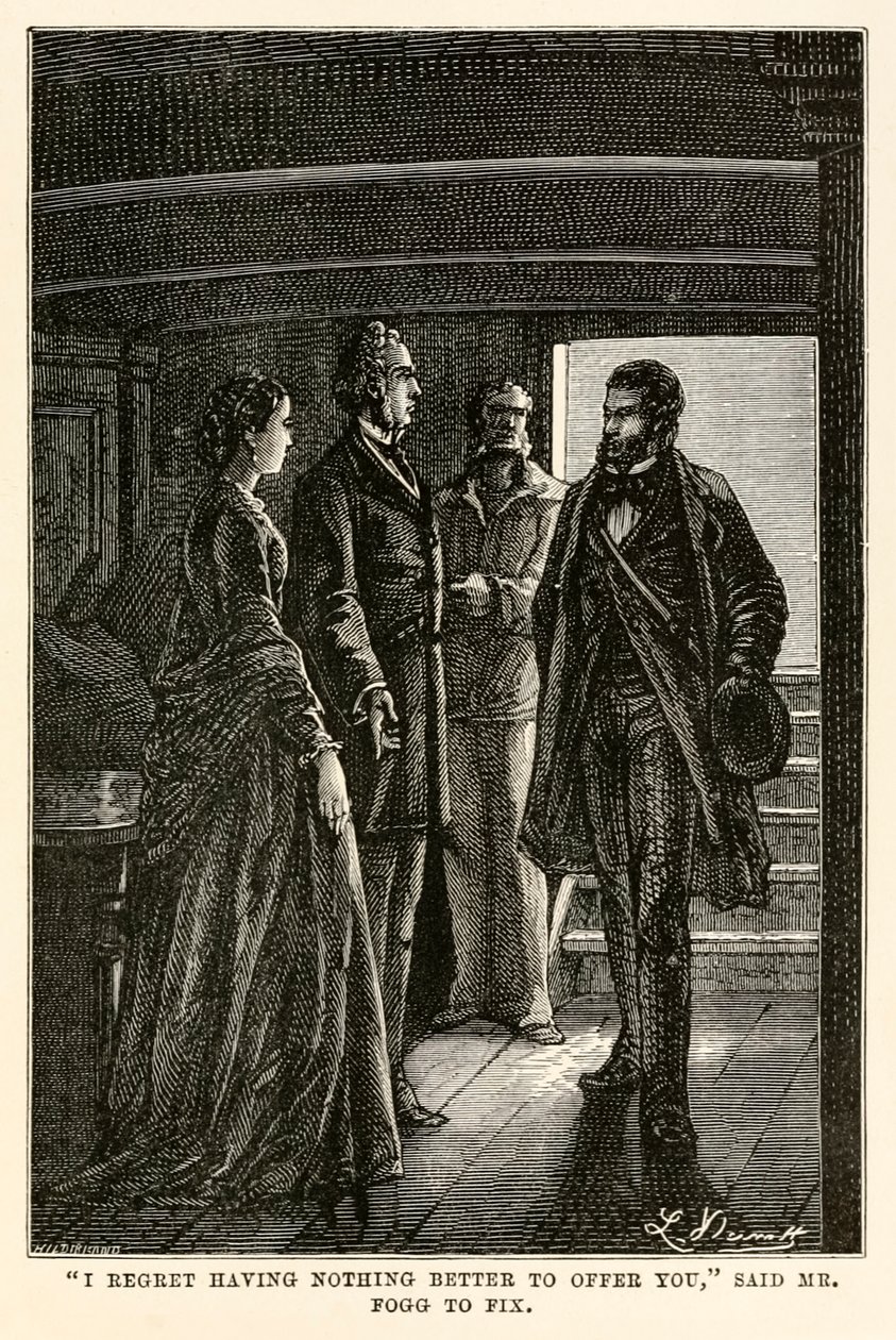 "Je regrette de ne rien avoir de mieux à vous offrir", dit M. Fogg à Fix, de 