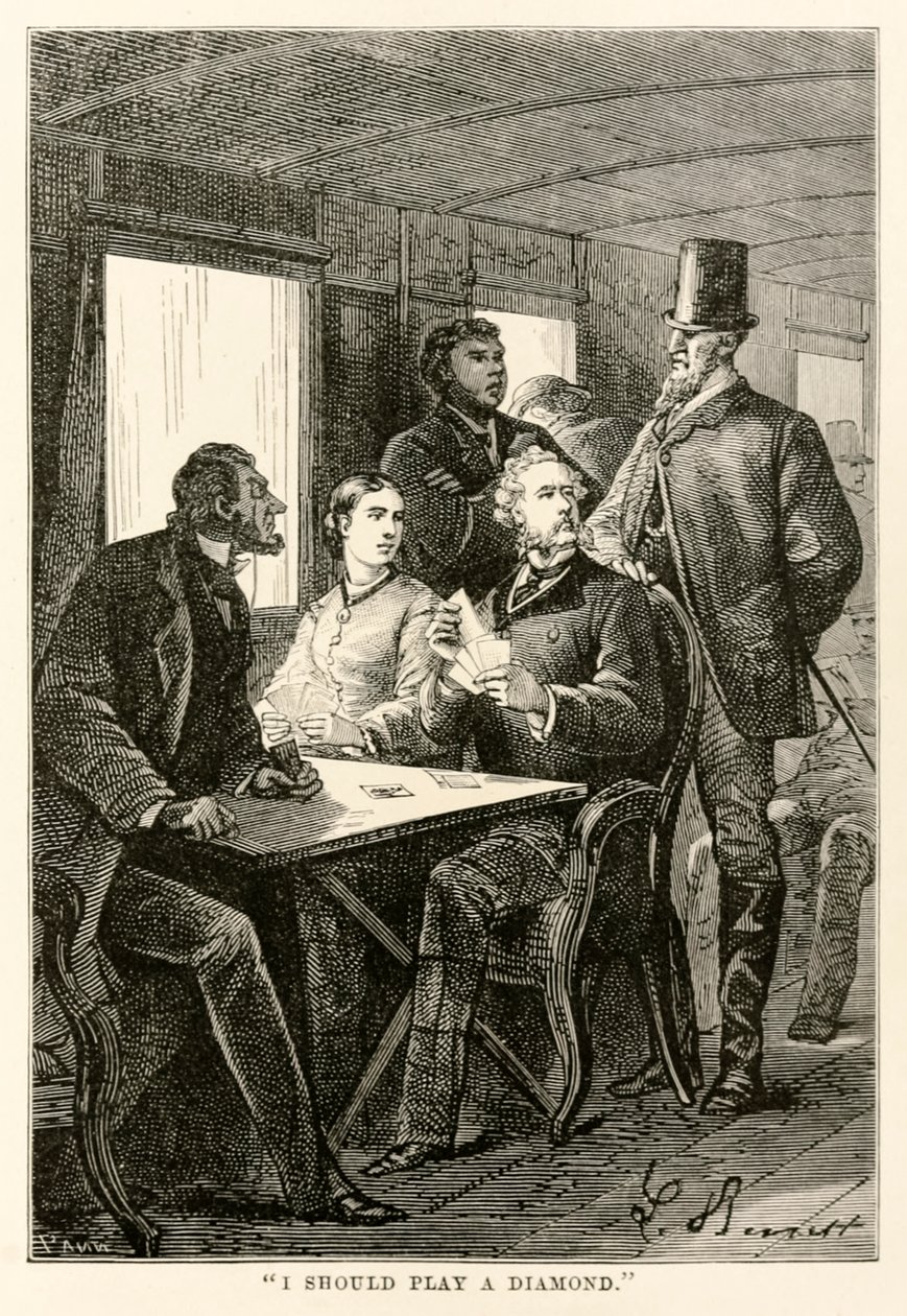 Je devrais jouer un carreau, de Le Tour du Monde en Quatre-vingts Jours par Jules Verne (1828-1905) gravé par Adolphe François Pannemaker (1822-1900), 1873 - Hippolyte Leon after Benett