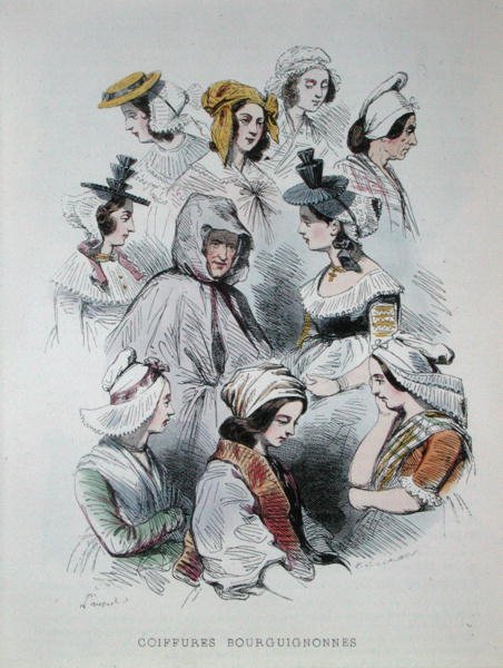 Coiffes des paysans bourguignons, du livre 