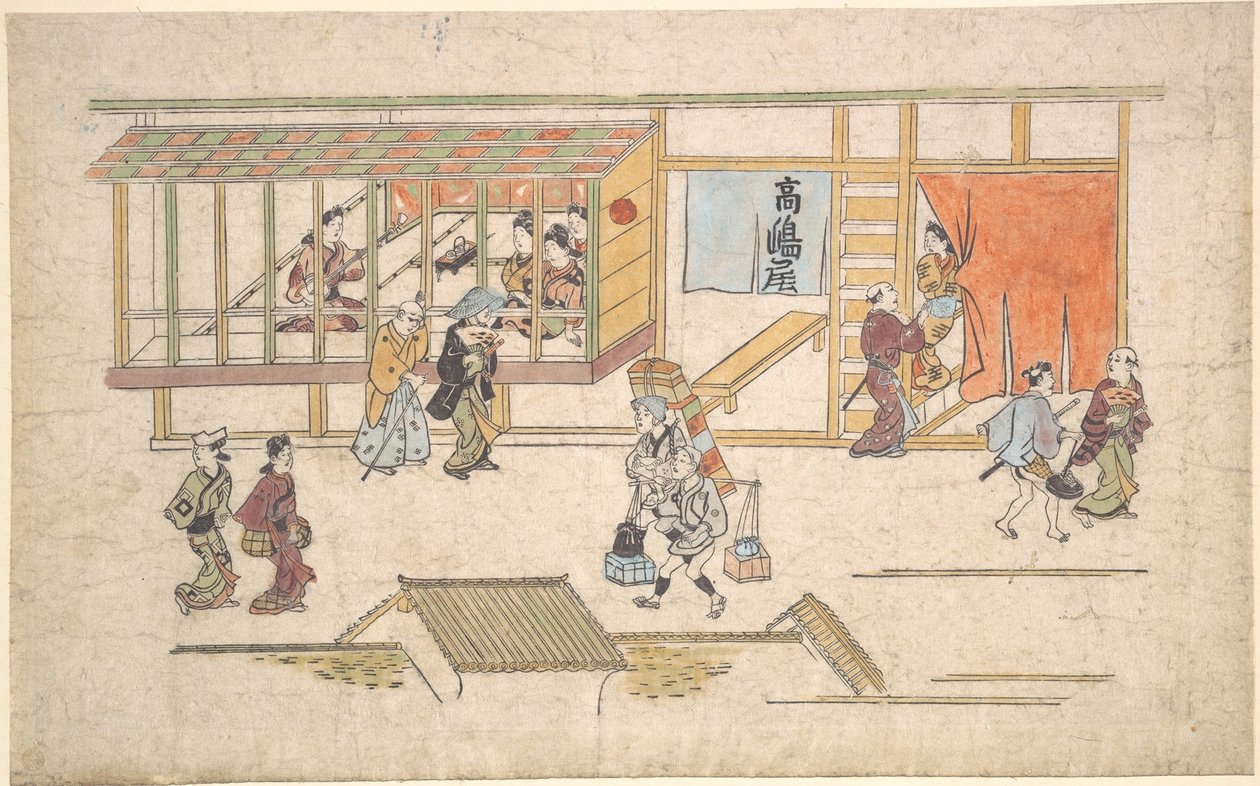 Scène dans le Yoshiwara - Hishikawa Moronobu