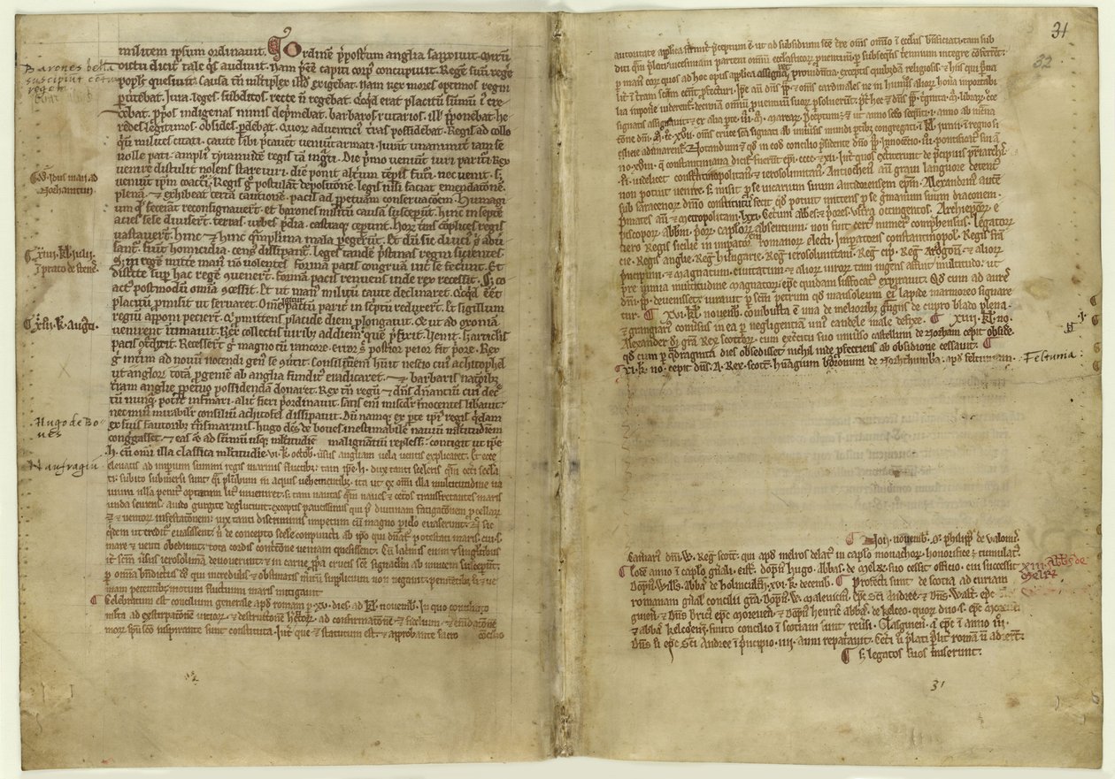 Récit en vers de la Magna Carta dans la Chronique de l