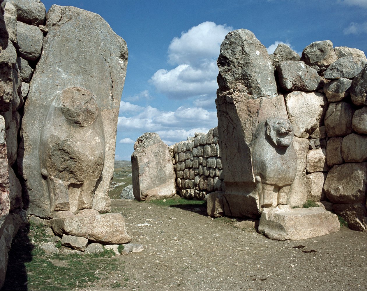 Porte des Lions intégrée dans les murs de Hattusa - Hittite