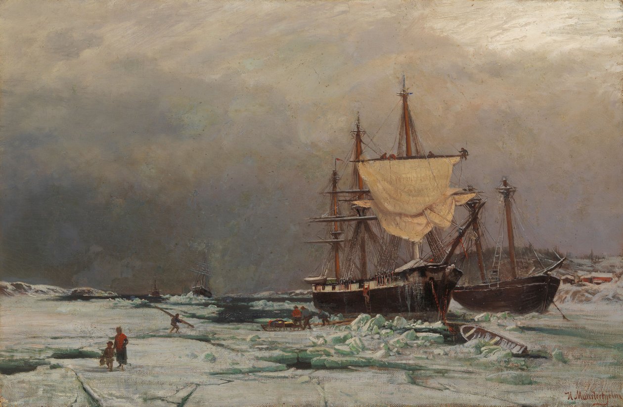 Marine avec des brise-glaces - Hjalmar Munsterhjelm