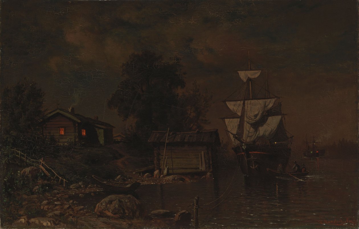 Des navires au clair de lune - Hjalmar Munsterhjelm