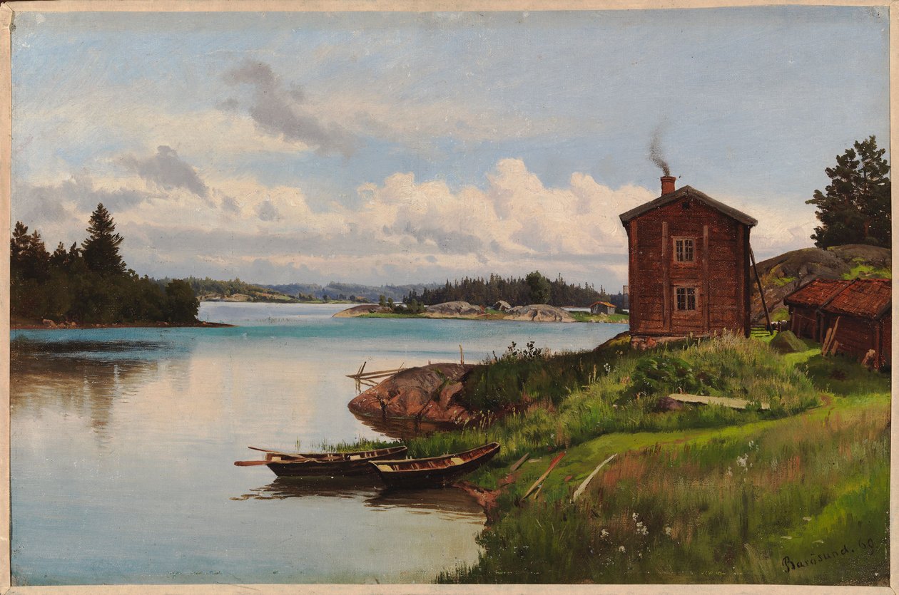 Vue du détroit de Barösund, étude - Hjalmar Munsterhjelm