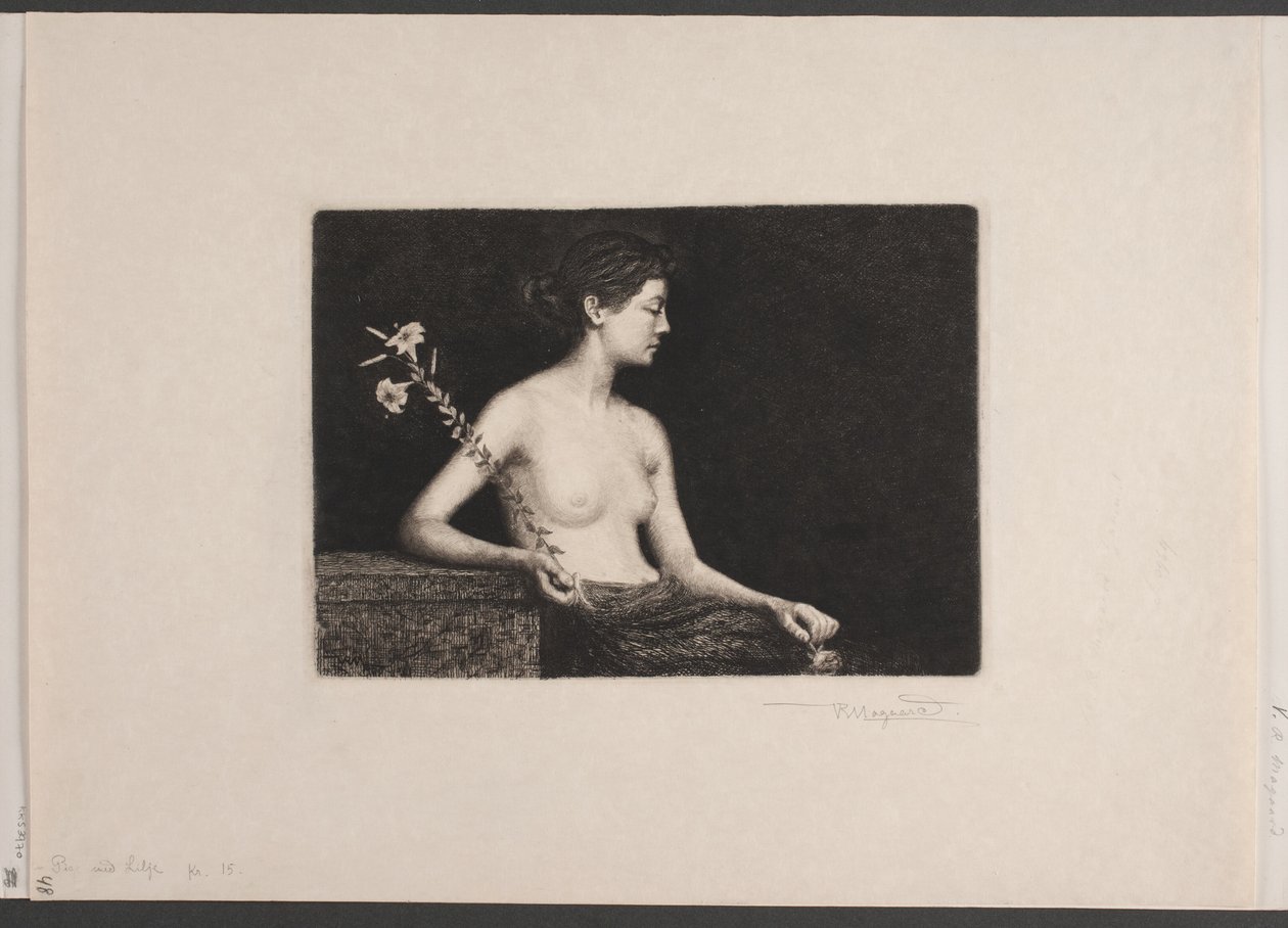 Fille avec un lys - Holger Valdemar Rasmussen Magaard