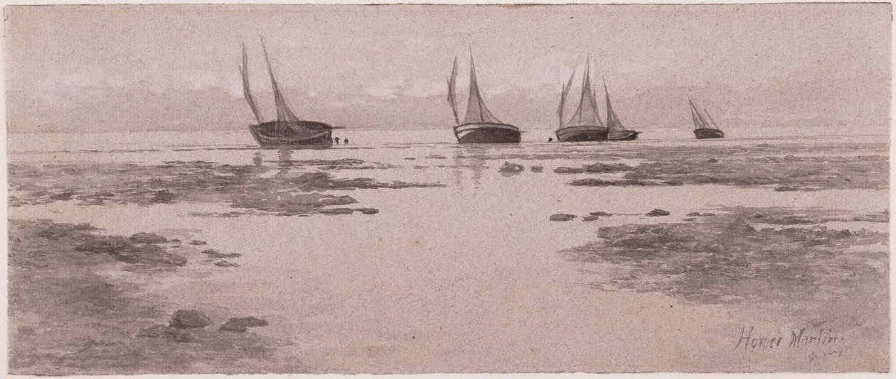 Des bateaux sur les vasières - Homer Dodge Martin