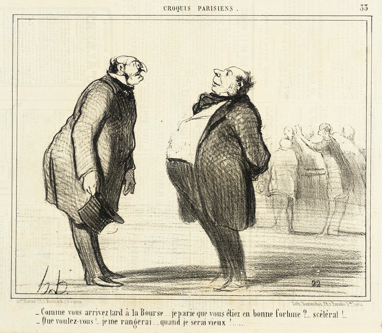 Comme vous arrivez tard à la Bourse - Honoré Daumier