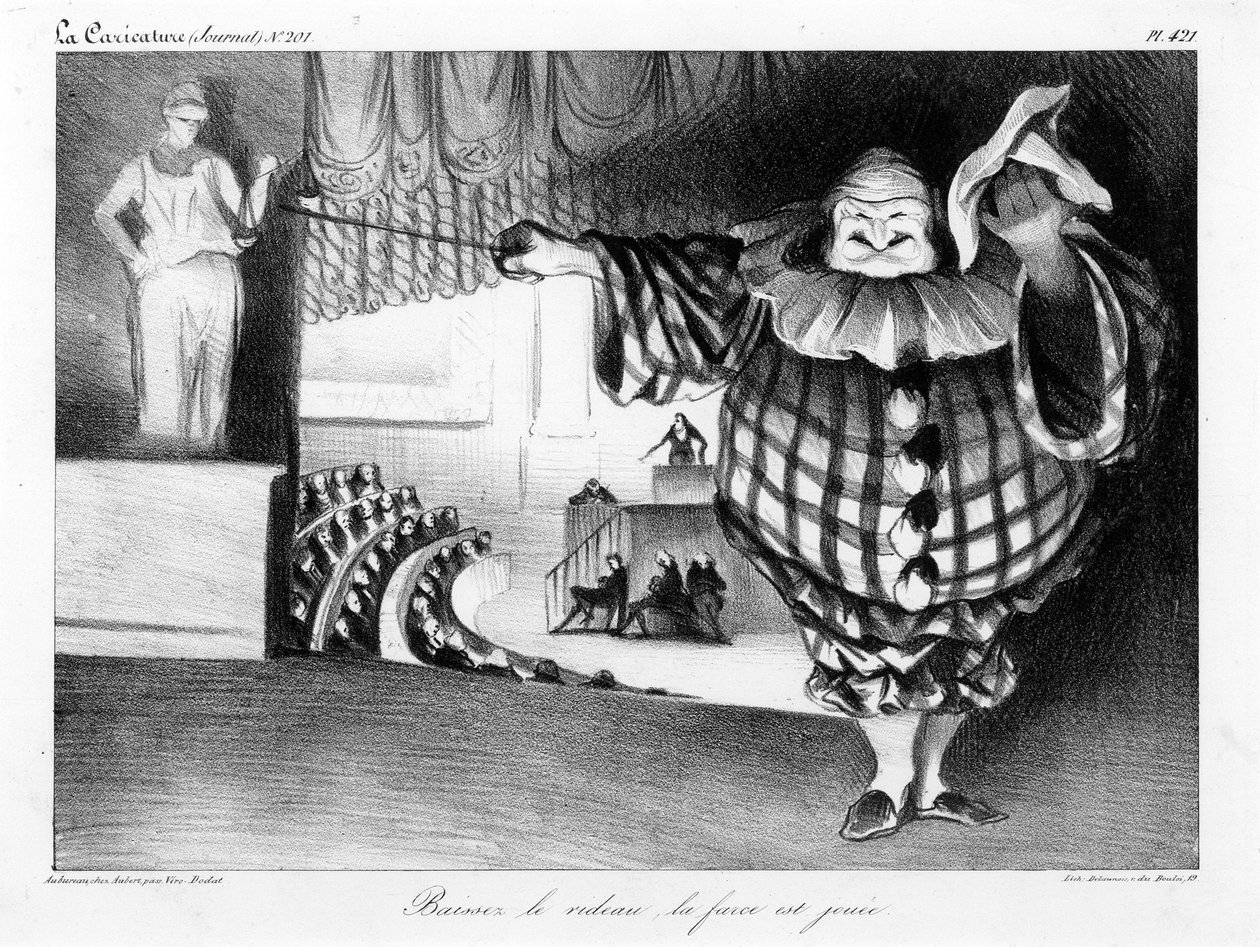 Baissez le rideau, la farce est jouée - Honoré Daumier