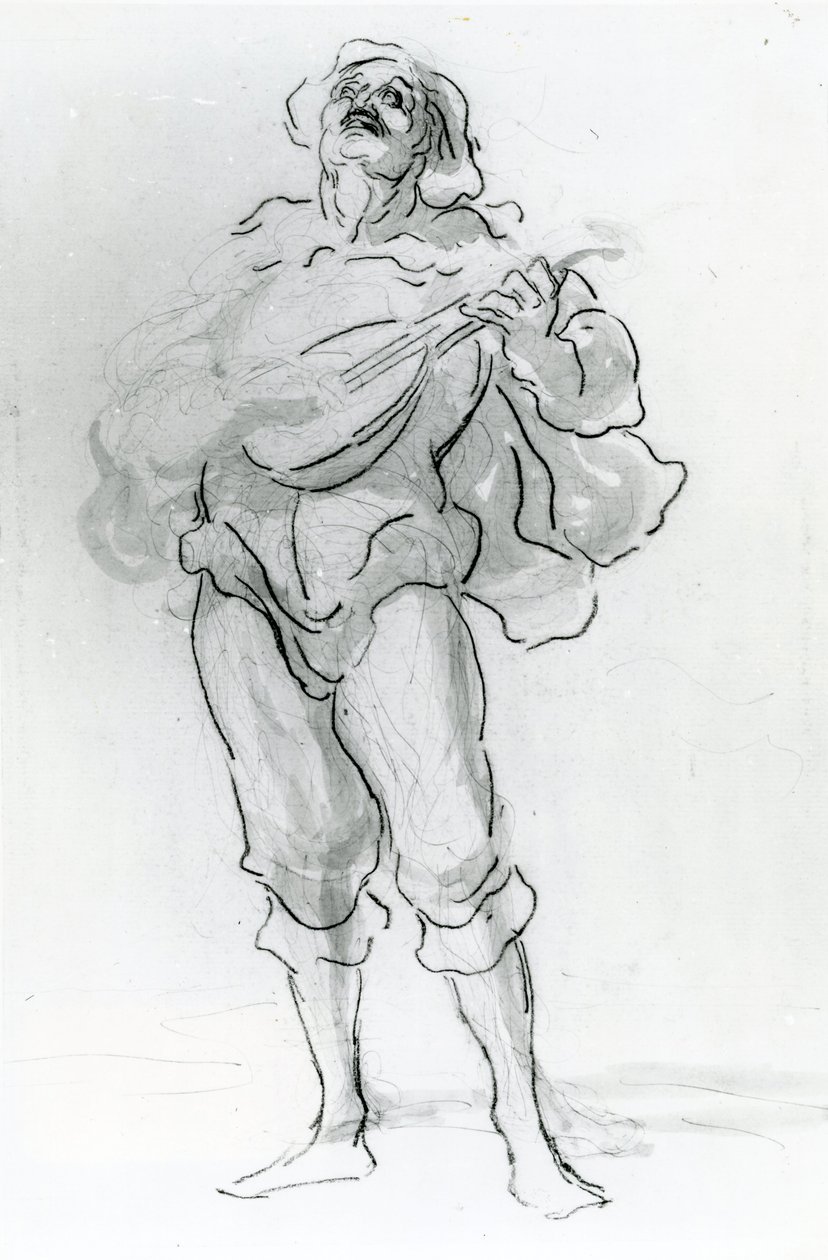 Le joueur de luth - Honoré Daumier