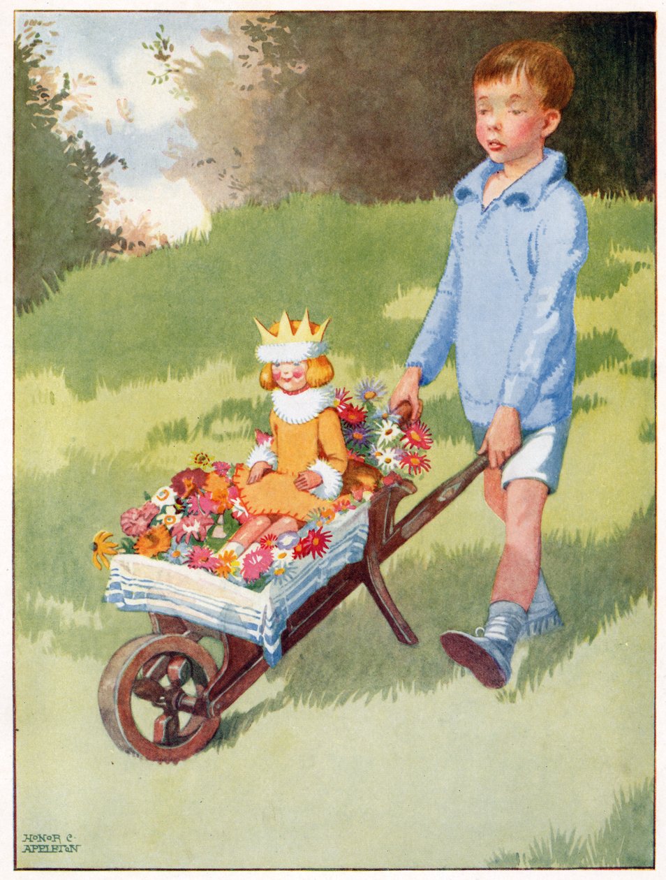 La princesse Celandine arriva dans un magnifique carrosse, illustration de 