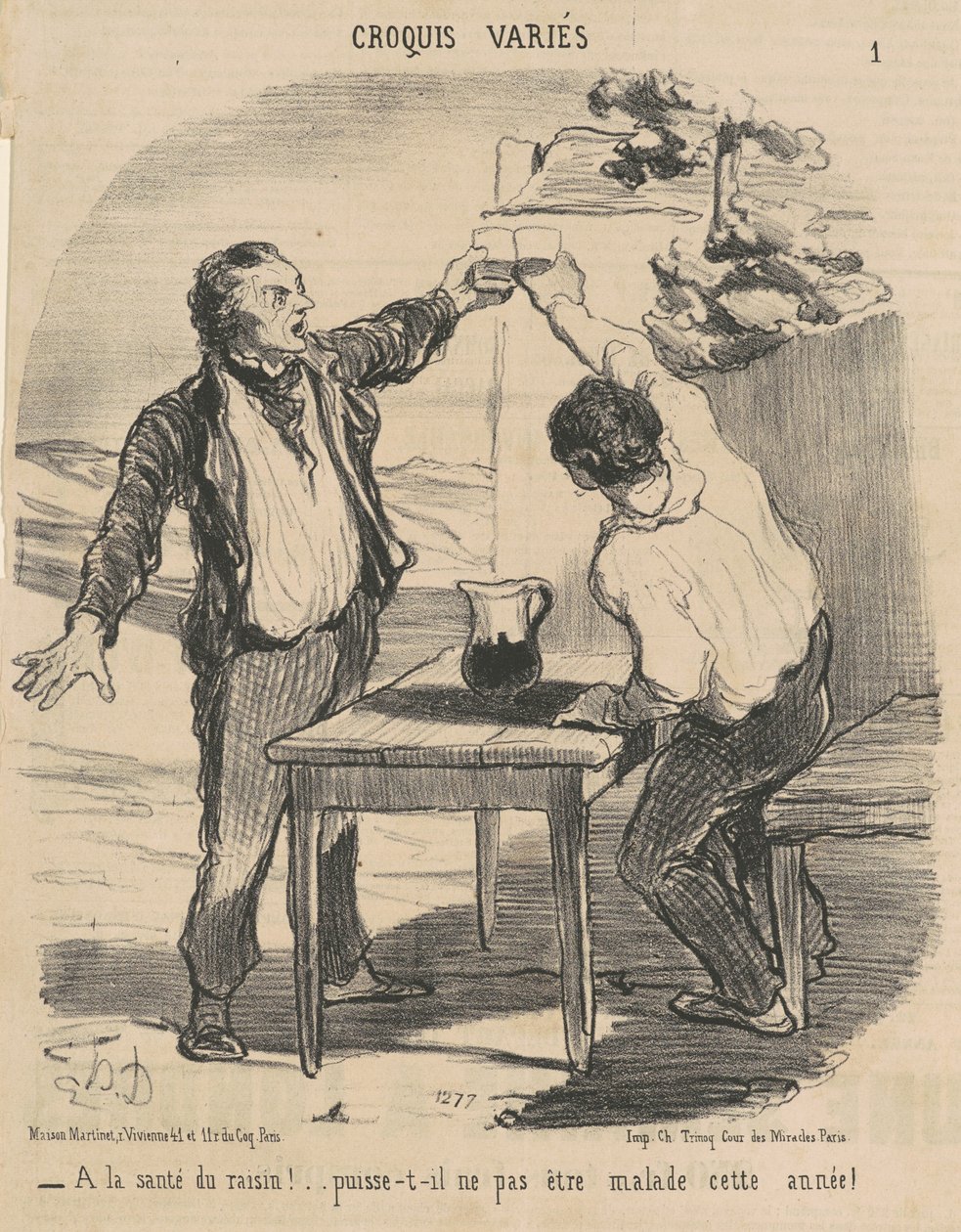 À la santé du raisin - Honoré Daumier