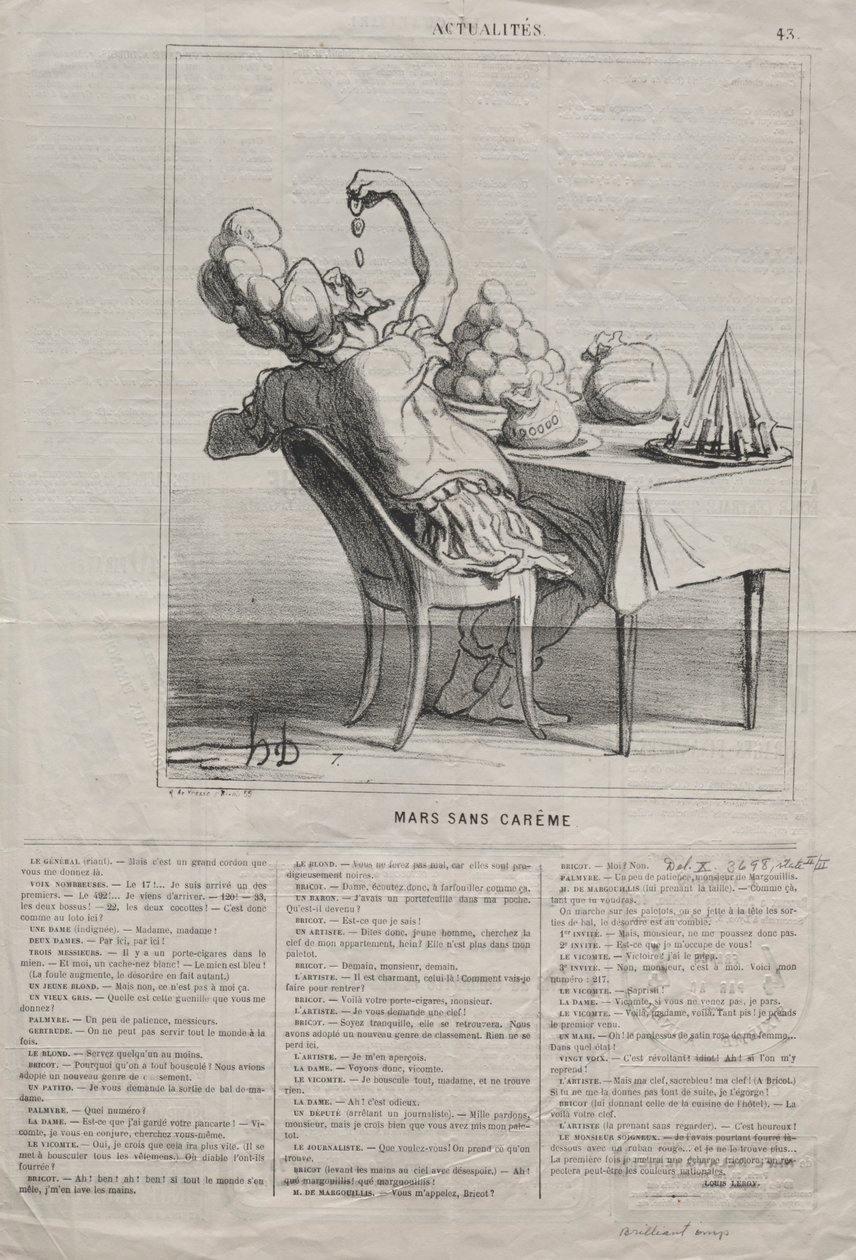 Actualités n° 43 : Mars sans Carême, 1869 - Honoré Daumier