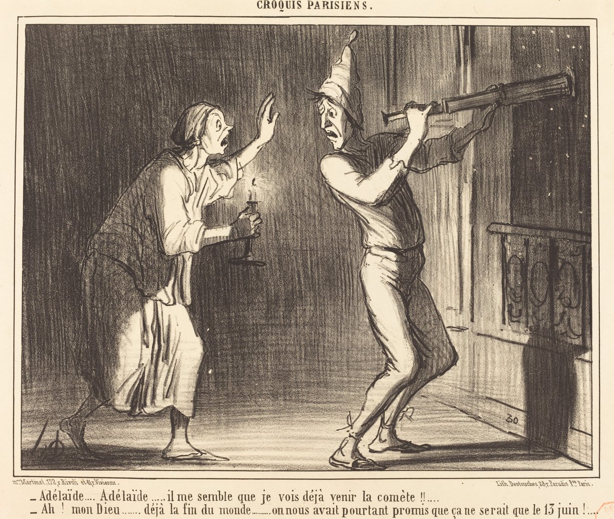 Adélaïde...Adélaïde...il me semble que je vois déjà venir la comète !!... - Honoré Daumier