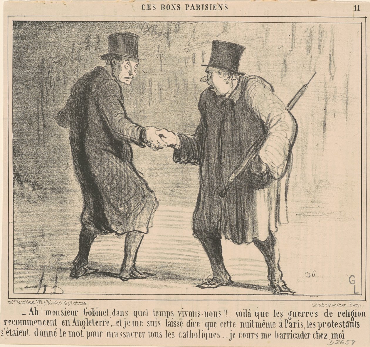 Ah! Monsieur Gobinet, dans quel temps... - Honoré Daumier