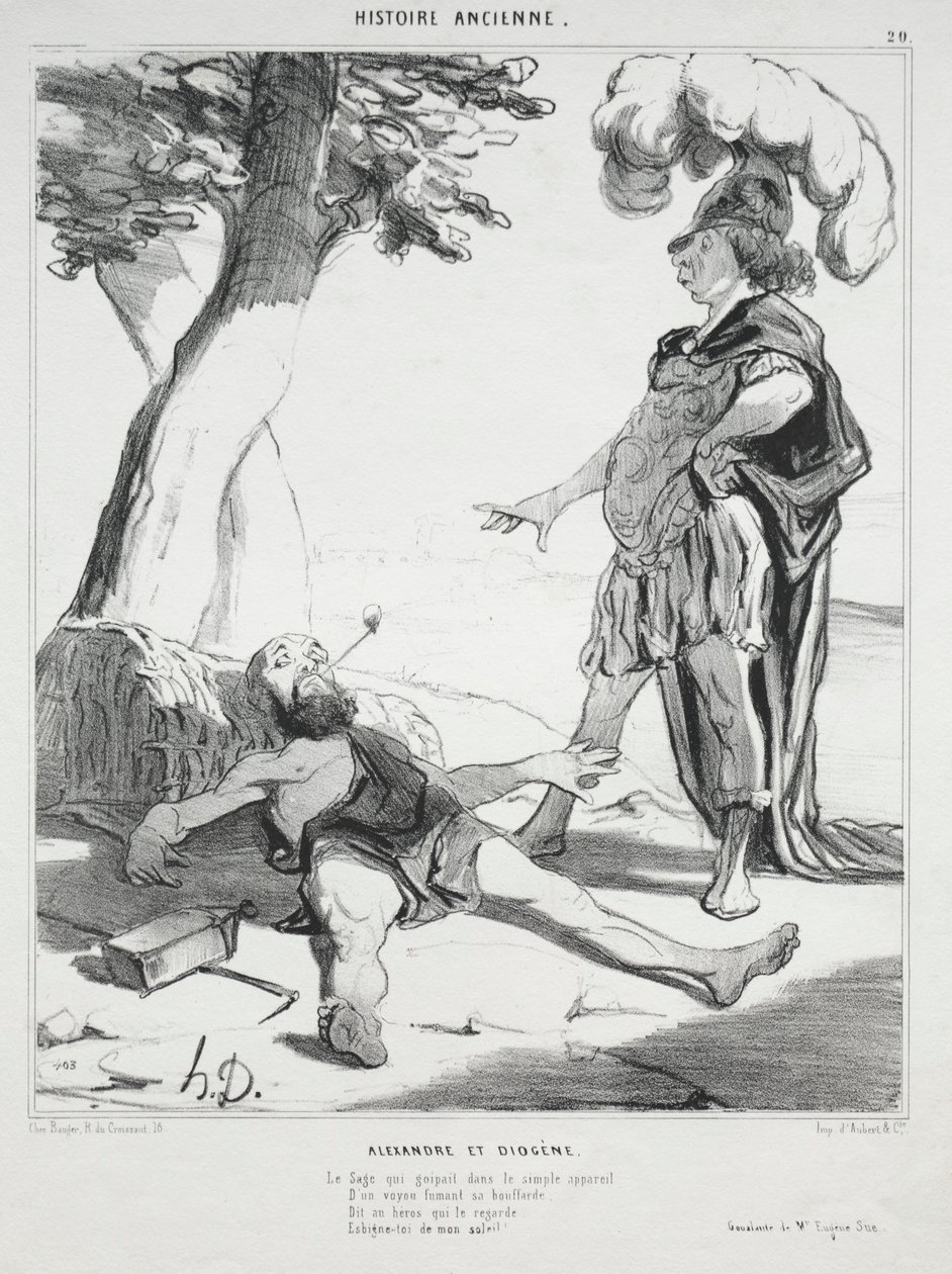 Histoire ancienne, planche 20 : Alexandre et Diogène, 14 août 1842 - Honoré Daumier